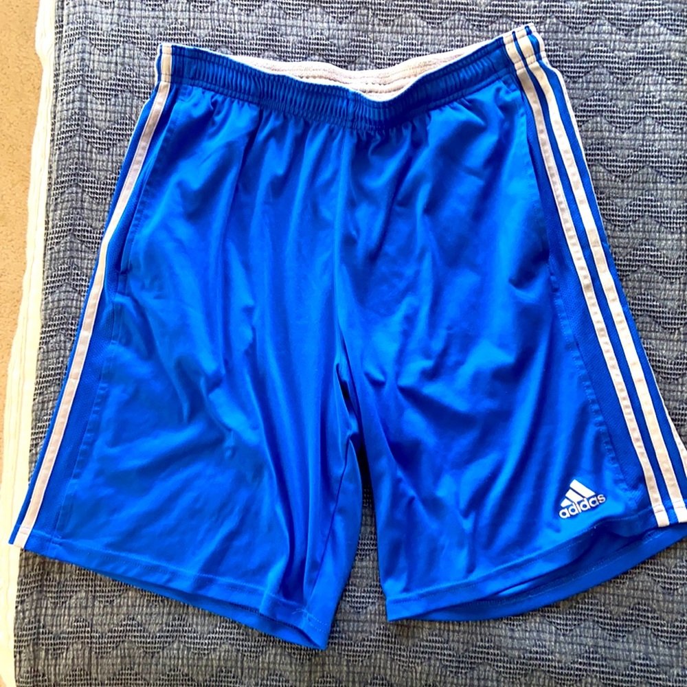 Men’s Adidas Climalite Shorts Blue Silver Medium